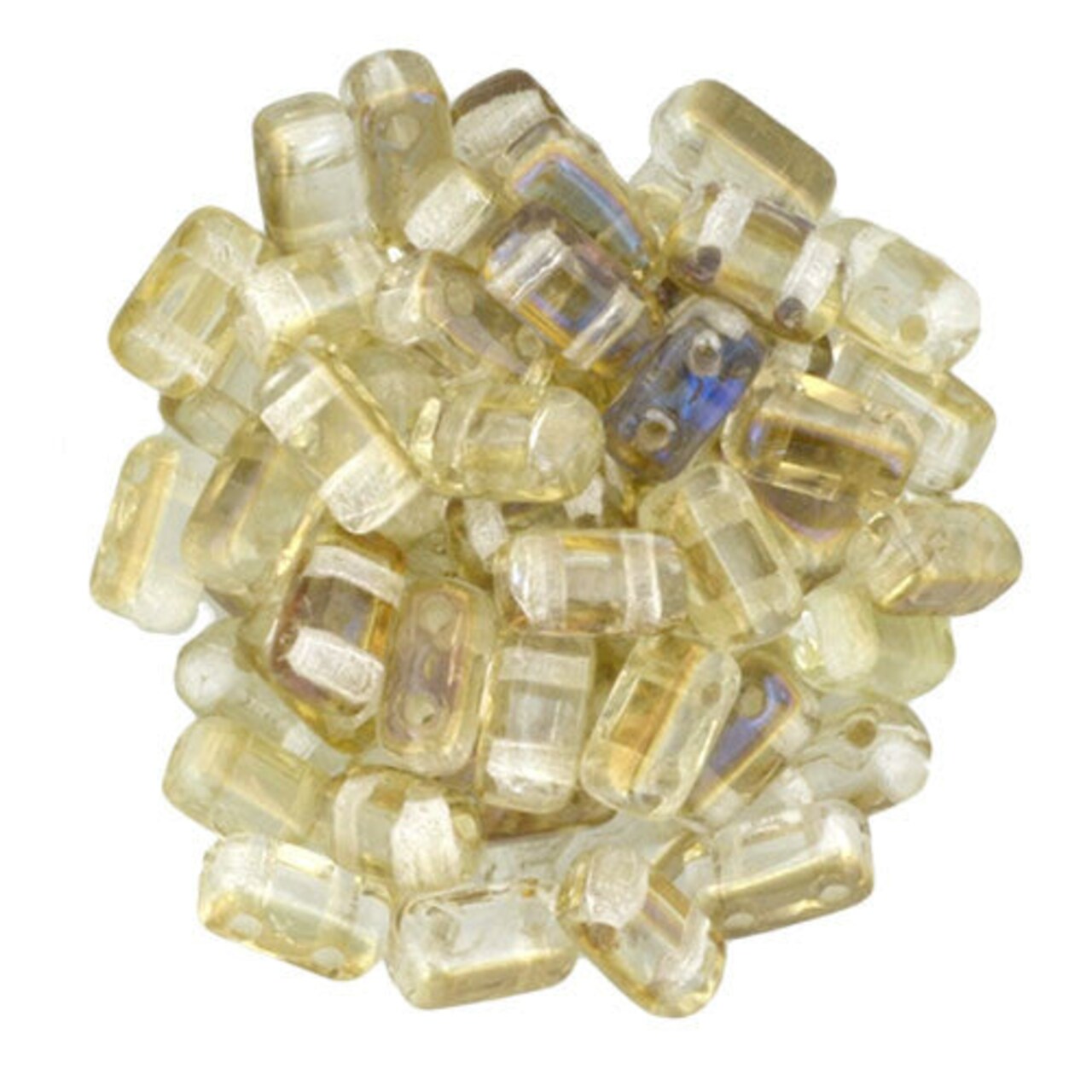 Czechmate 3mm X 6mm Brick Glass Czech Two Hole Bead, Twilight Crystal